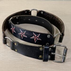 Star Silver Ring Black Belt Rockstar Girlfriend Indie Sleaze Grunge Punk Emo S M